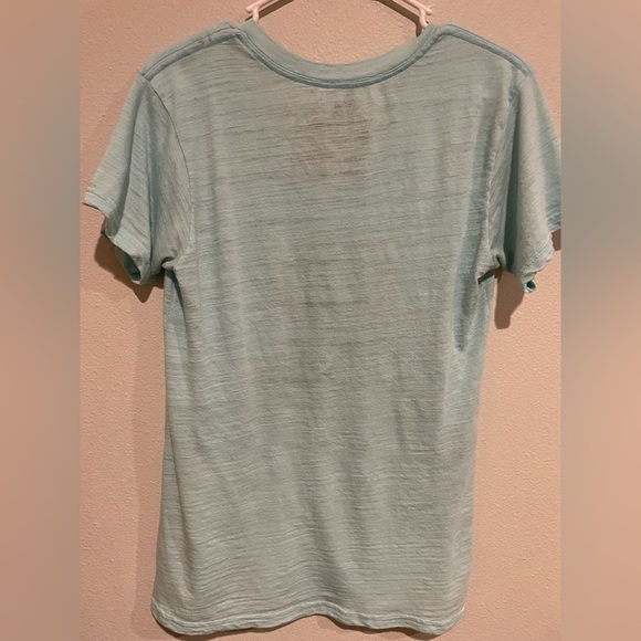 Disney Aqua Tinkerbell V neck tee shirt. Size L - Picture 4 of 4